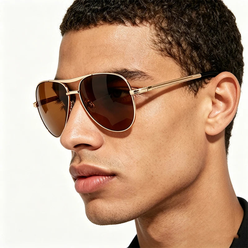 Double Bridge Polarized Aviator Sunglasses — Unisex UV400