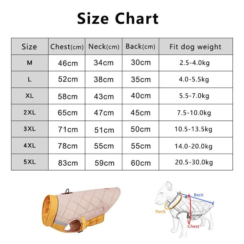 Large Dog Winter Vest Jacket - Warm Coat for Big Dogs - photo 6
