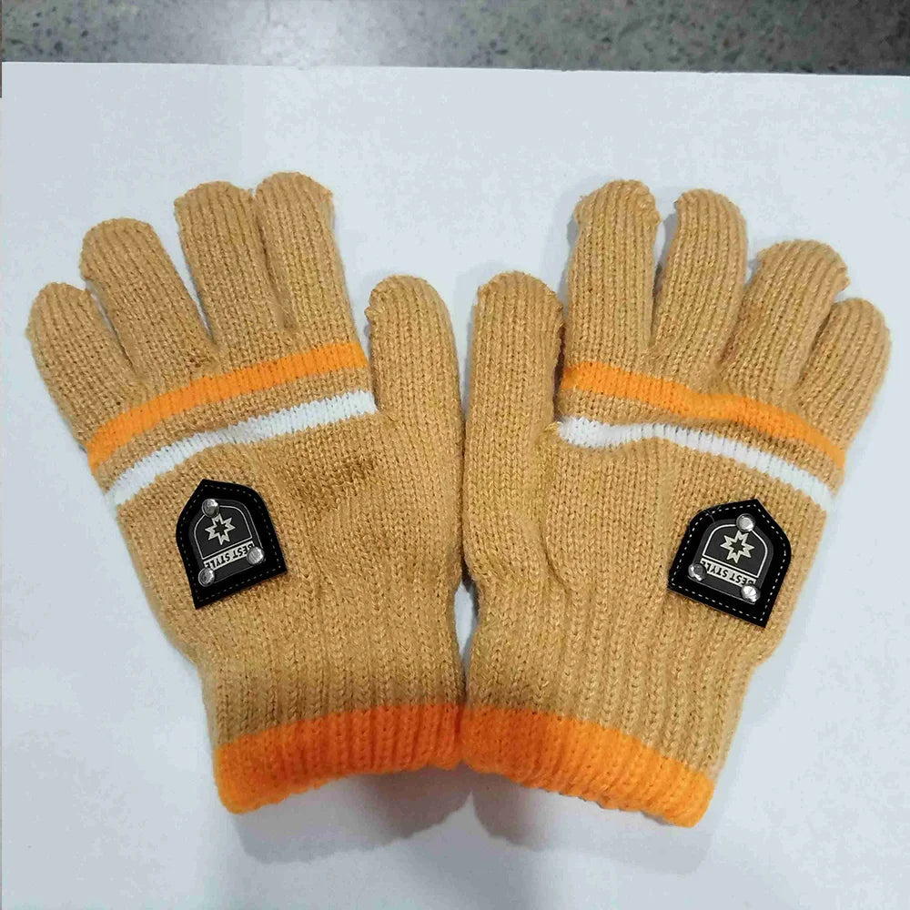 Kids Knitted Full Finger Gloves - Thick Winter Gloves for Ages 6-12 - photo 6