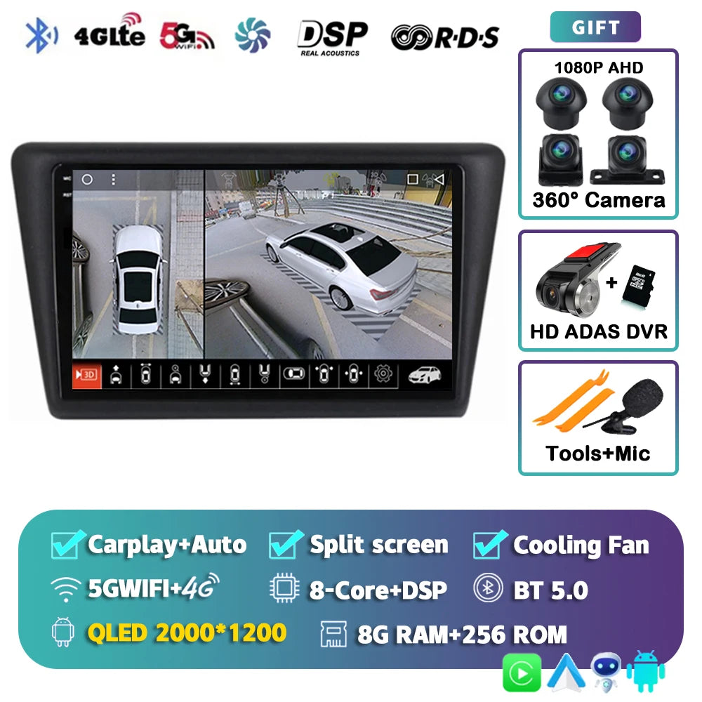 Android 16 Carplay Car Radio For VW Skoda Rapid 2013 2014 2015 2016 2017 2018 2019 Seat Toledo 2015 - 2018 GPS Multimedia Stereo