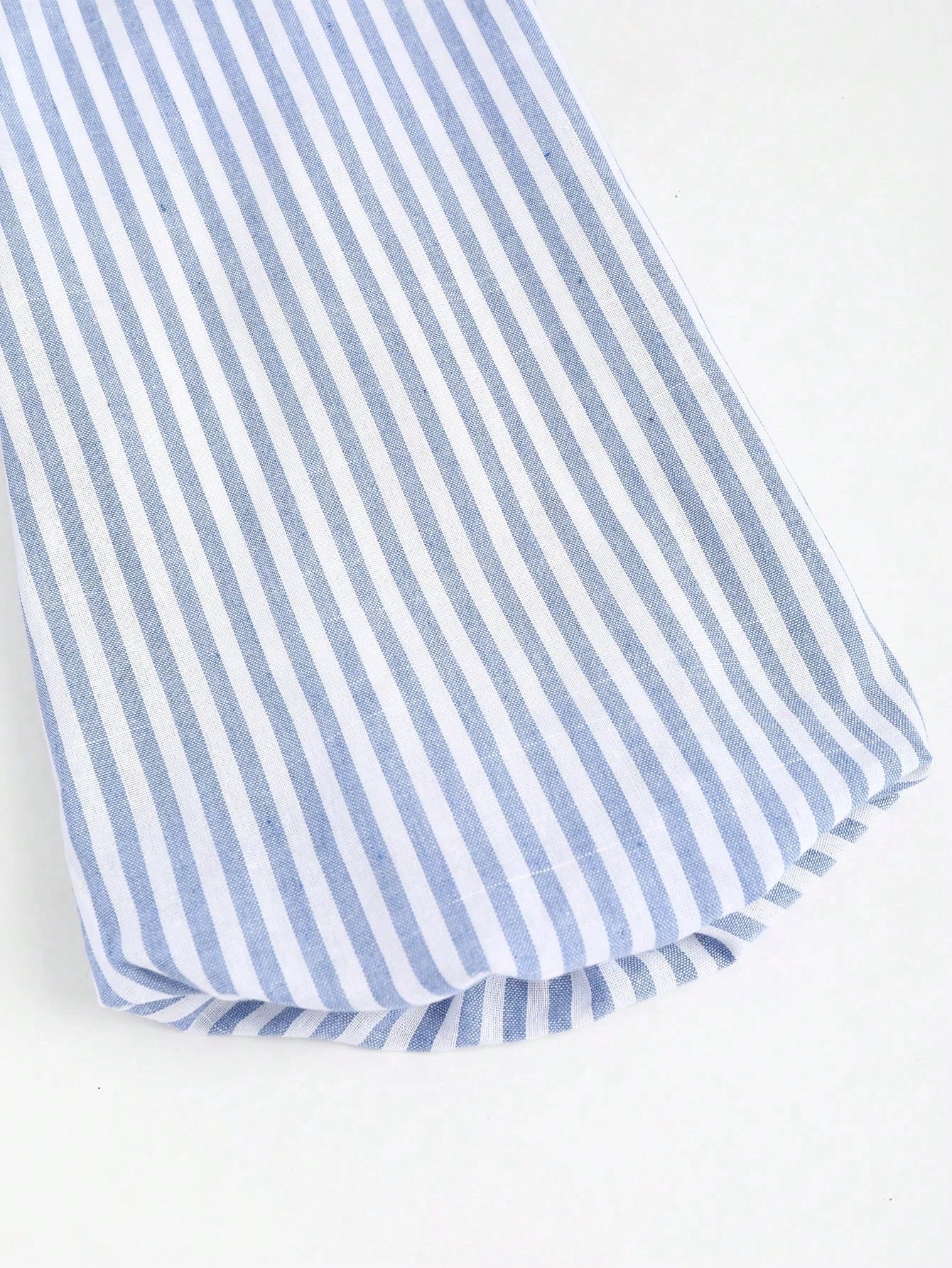 Striped Tie Bow Puff Sleeve Shirt
