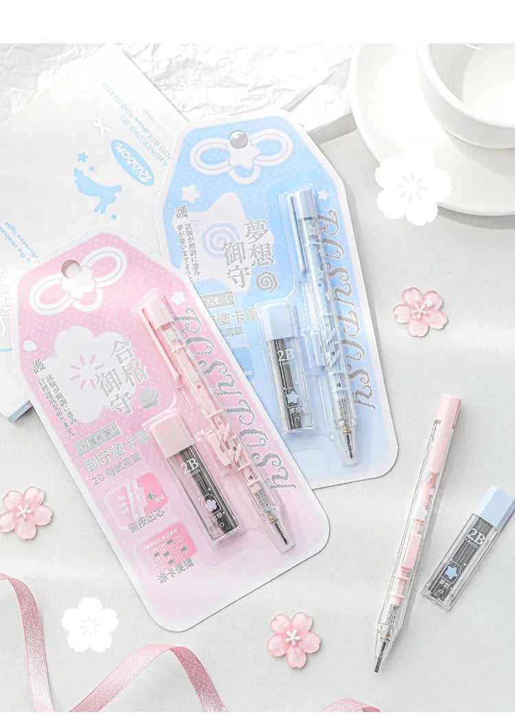 Kawaii Retro Japanese 2B Mechanical Pencil Set for Students