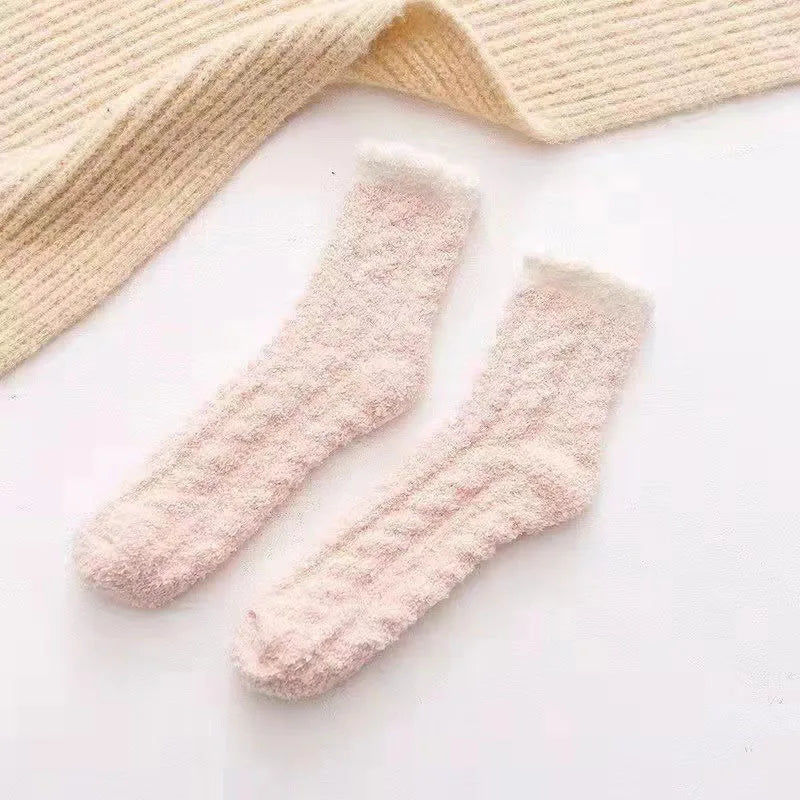 Women's Cat Paw Coral Velvet Socks