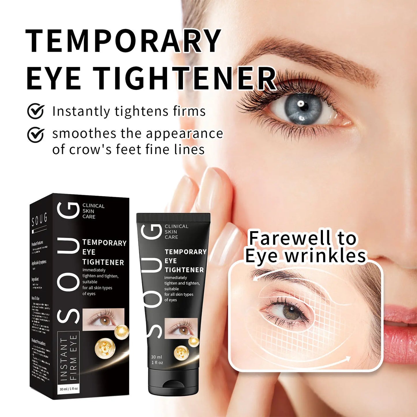 7 Day Tighten Wrinkles Eye Cream Remove Eye Fat Bags Puffiness Lifting Firming Smooth Eye Massage Cream Nourish Eye Skin Care