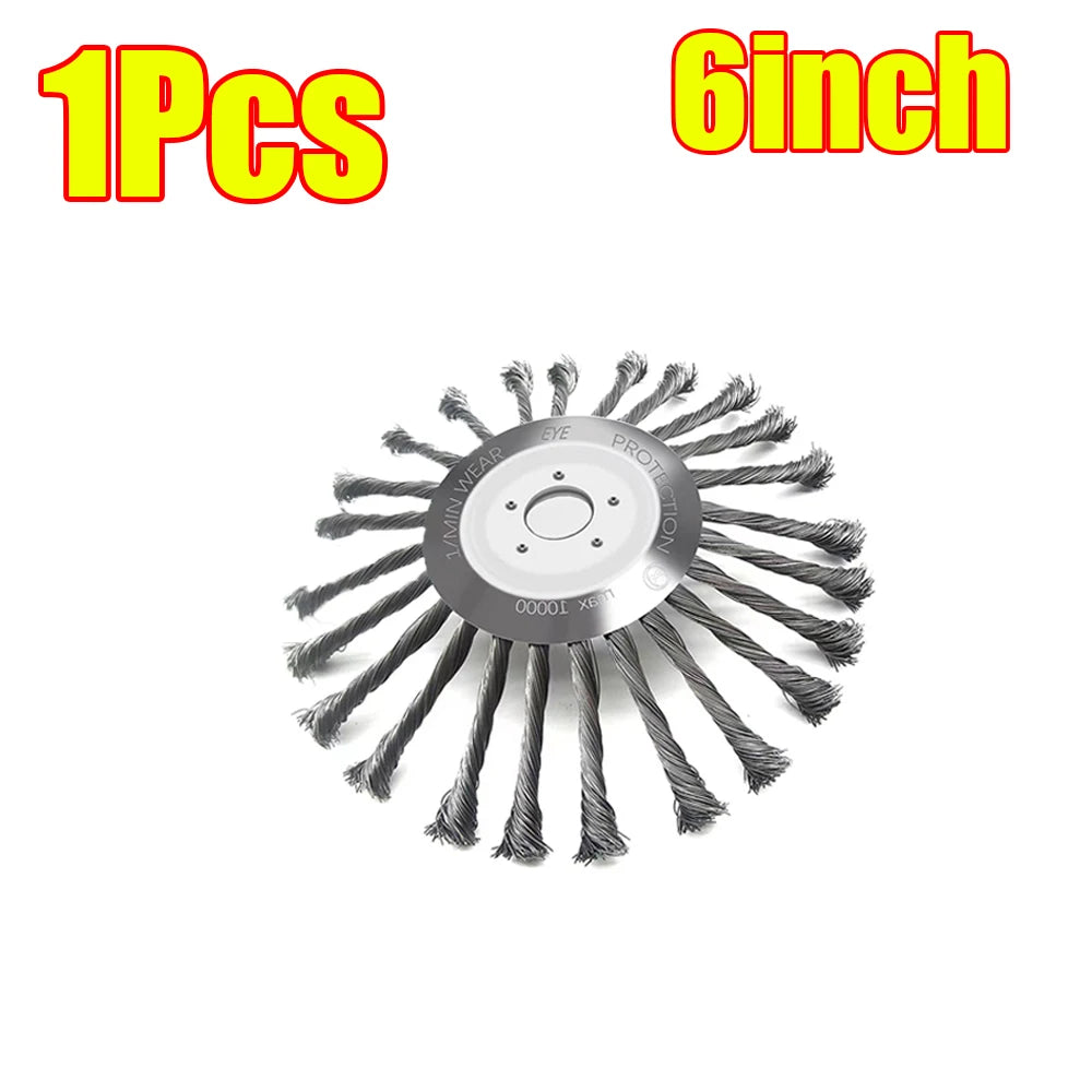 Weed Brush Trimmer Head - Durable Steel Wire Cutter Tool