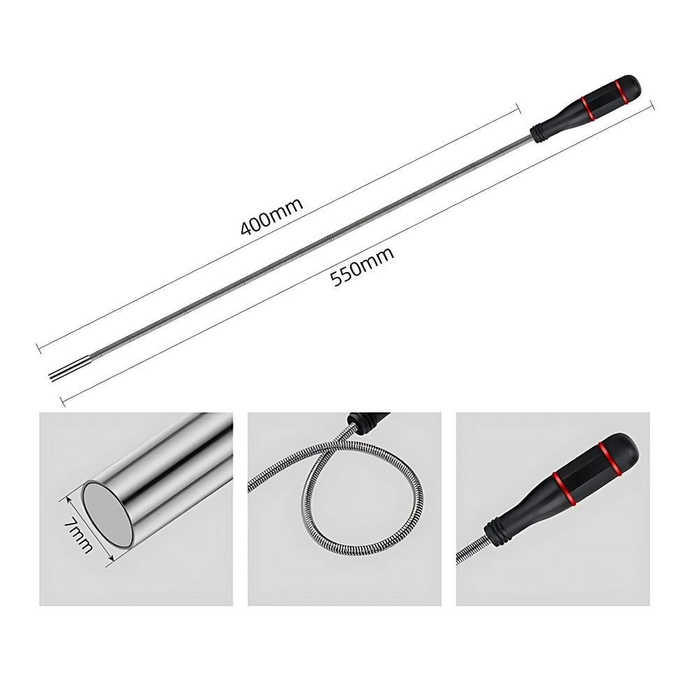 Telescopic Adjustable Magnetic Pick-Up Tools Magnetic Telescopic Magnet Grip Long Pen Telescopic Magnet Stick with LED Light