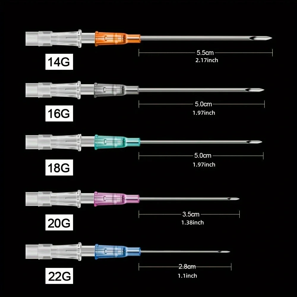 50PCS Piercing Needles Surgical Steel Disposable Body Piercing Needles E.O.Gas Sterilized Permanent Makeup Tattoo Needle