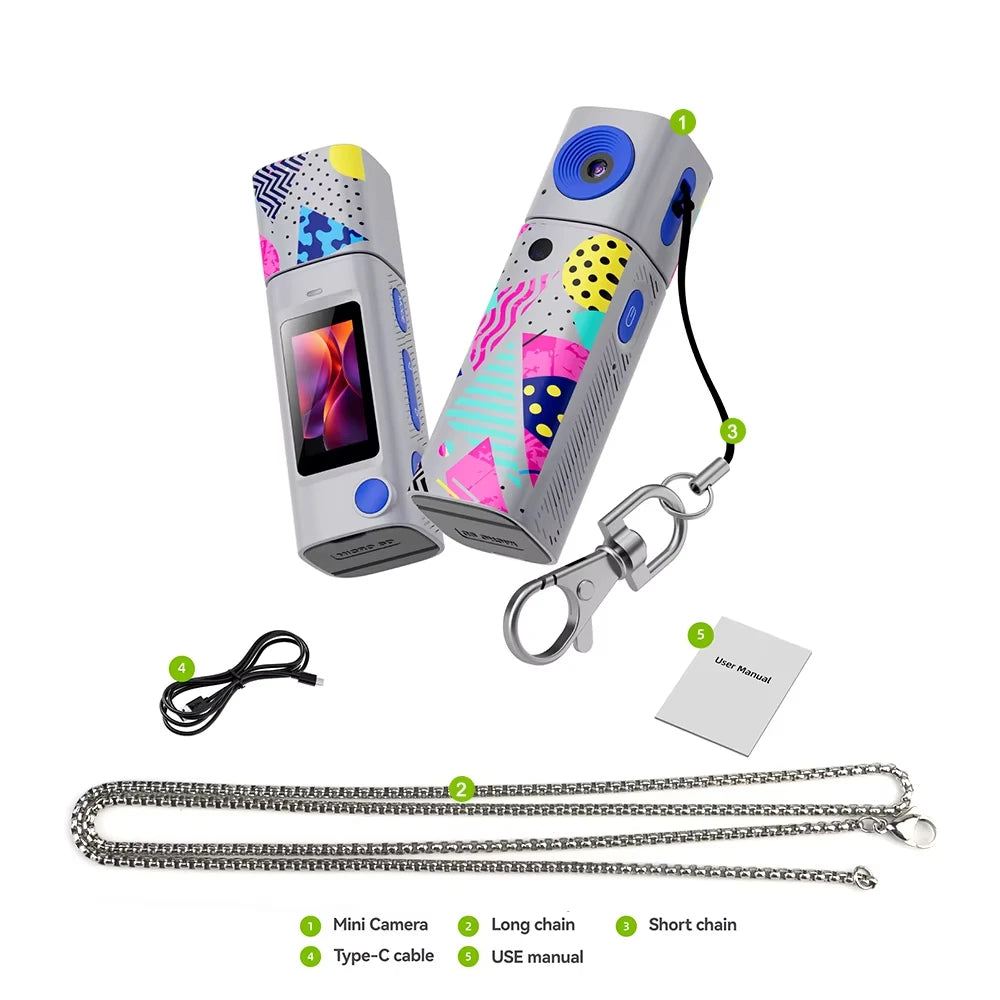 Ourlife 2K Thumb Camera — 230° Flip Lens Mini Keychain Camera