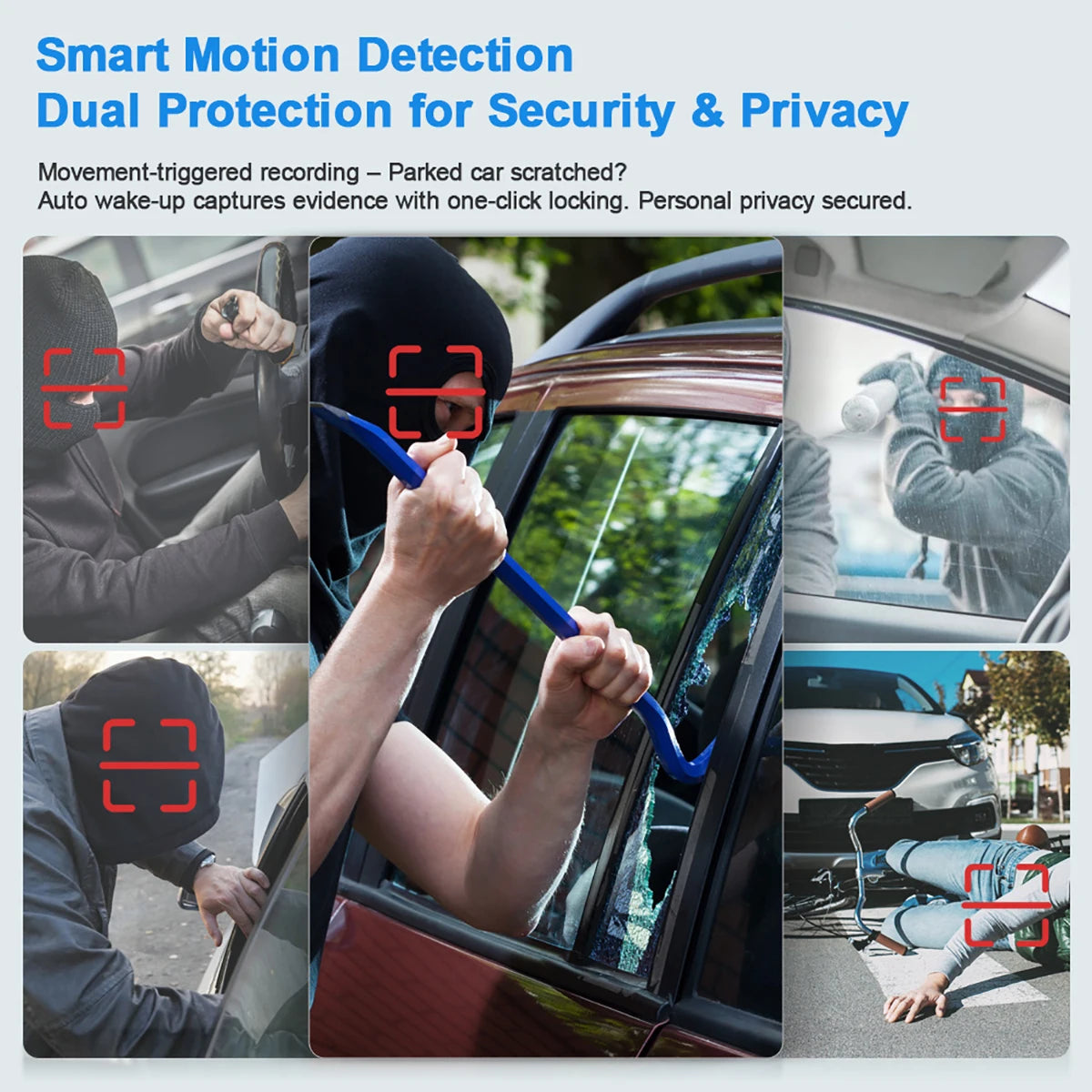 360° Car DVR Dash Cam 4 Lens Front Rear Left Right Inside IPS Screen Rotatable Lens Night Vision 24H Parking G-Sensor Black Box