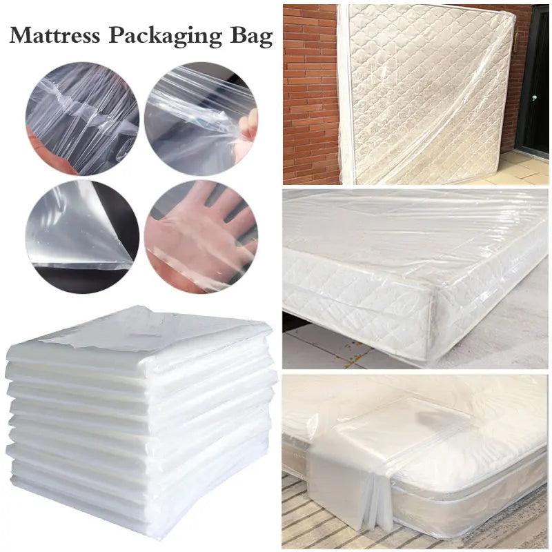 Thickened Mattress Packing Bag for Moving Durable Practical Bed Storage Bag Transparent Pe Plastic Reusable Furniture Dust Cover