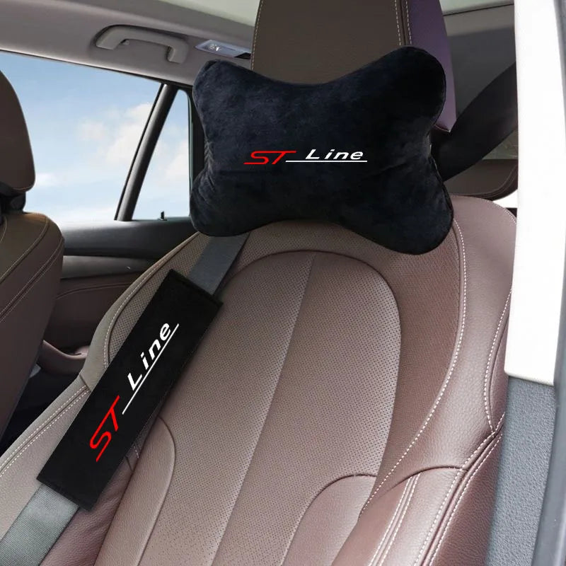 For ST LINE  Mk2 Mk3 Mk4 2 3 4 ST  Car Headrest Neck Support Seat Soft Neck Pillow Auto Accessories