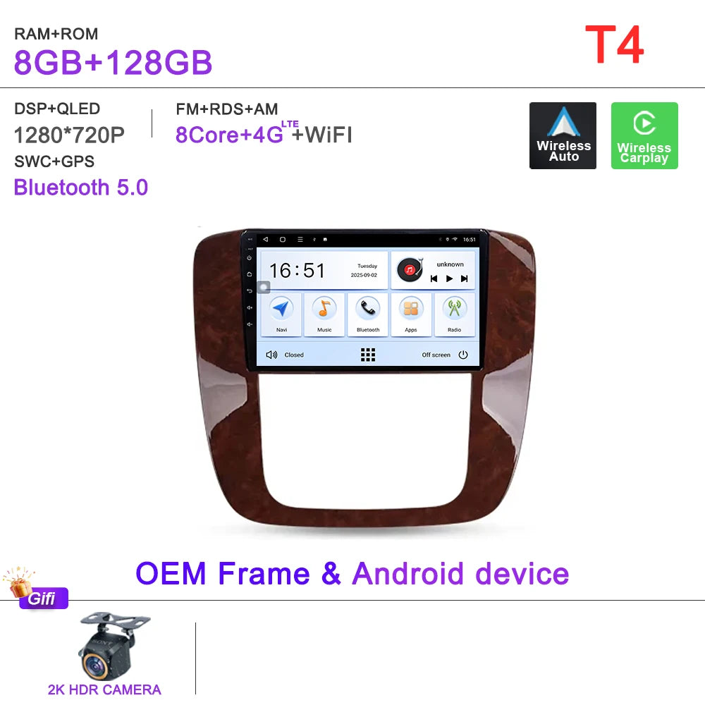 Android 16 For GMC Yukon 3 GMT 900 2006-2014 For Chevrolet Tahoe 3 GMT900 2006-2014 Silverado 2 GMT901 2007-2013 Radio Car GPS