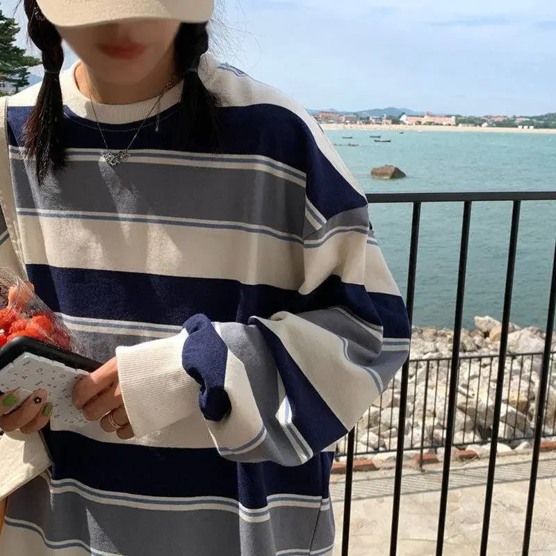 Women T shirts four seasons Woman clothing Y2k Top Sweatshirt 2026 korean Fashion Long Sleeves Tee Loose Couple Graphic T-shirt
