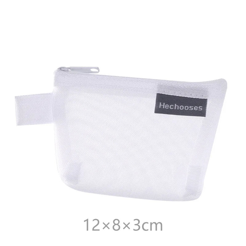 Coin Organizer Bag Mesh Cute Purse Key Lipstick Nylon Cards Pouch Coin Bag Small Item Storage Mini Cosmetic Bag Office Case