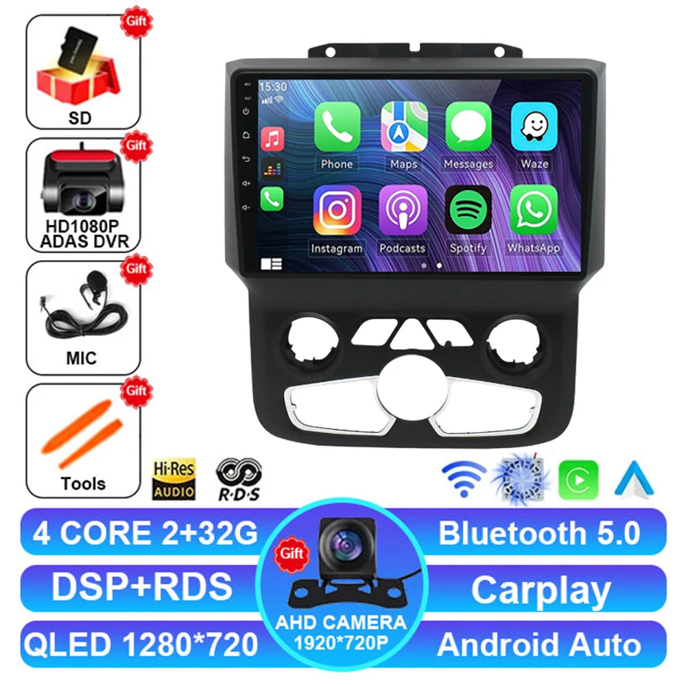 Android 15 Car Radio for Dodge RAM 1500/2500 2013-2019 - CarPlay & 4G LTE