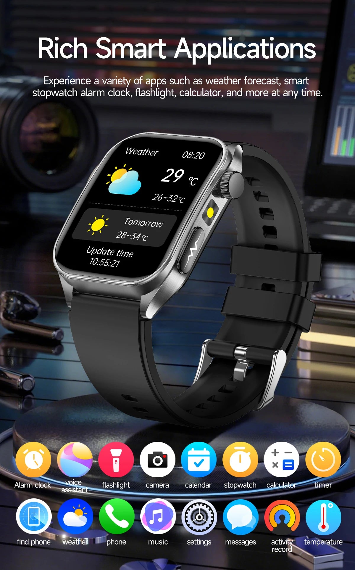 2026 AI-GPT ECG Health Smartwatch – Blood Pressure, Lipid, Uric Acid & 650nm Dual-Probe Laser | Men & Women
