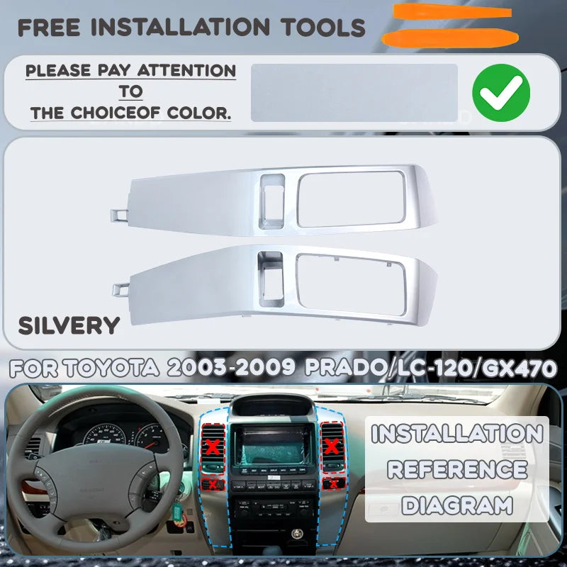 For Toyota 2003-2009 PRADO Lexus LC-120 GX470 LAND CRUISER LC-100 Interior AC Air Vent Grille Dashboard Panel Outlet Accessories