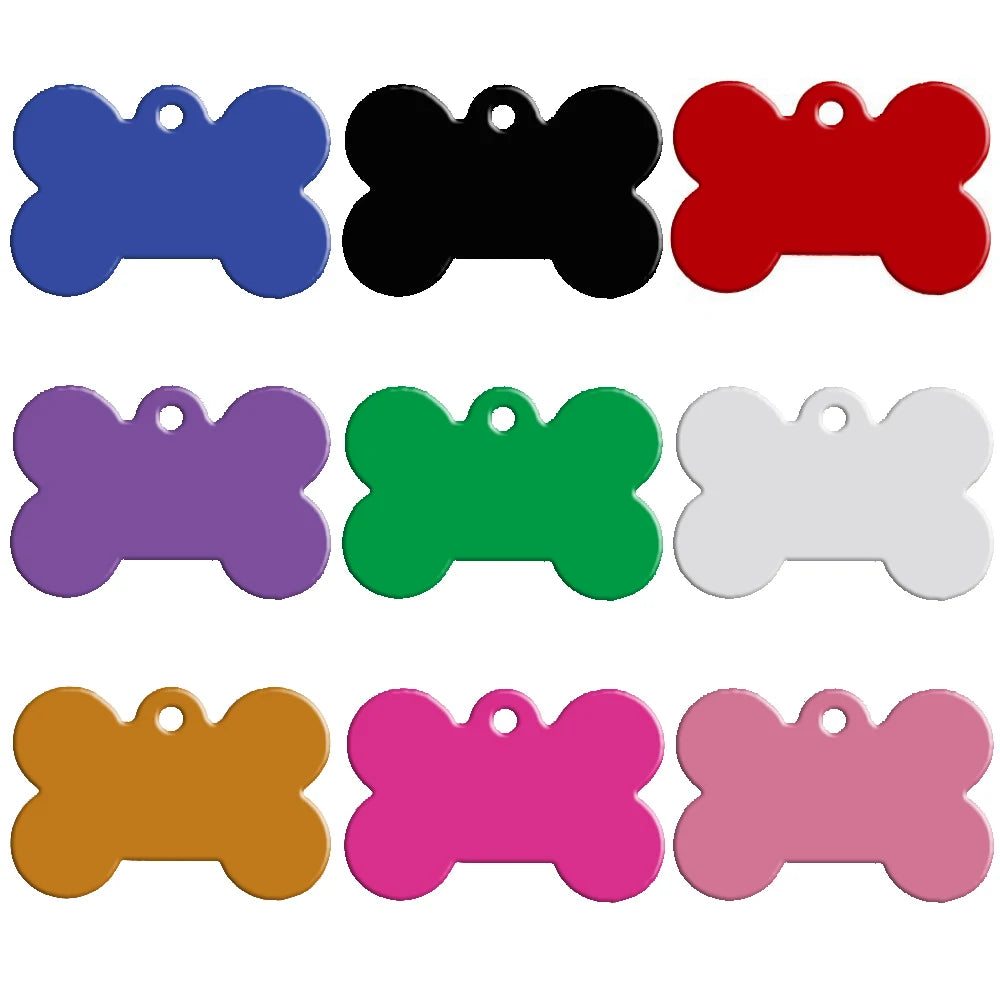 20-Pack Bone-Shaped Pet ID Tags - Double-Sided Engraving