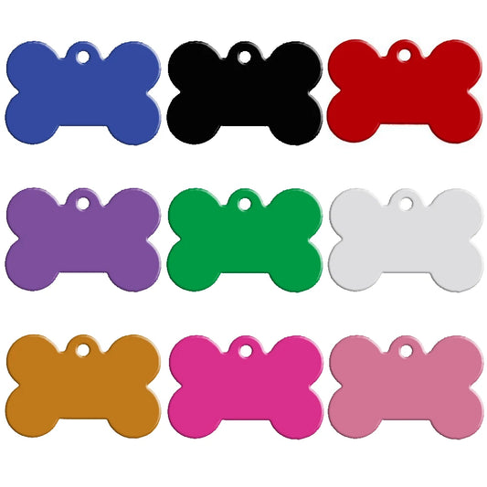 20-Pack Bone-Shaped Pet ID Tags - Double-Sided Engraving