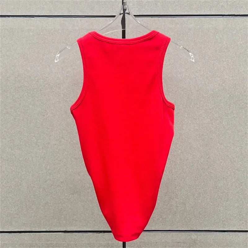 Women t-shirts New twisted flower knotted sleeveless top for summer 2026 Elastic slim pure cotton women's vest corset crop top