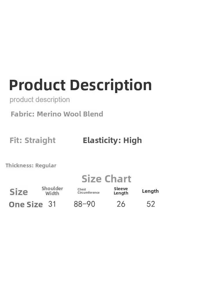 Early Autumn New Arrival! Beautiful Merino Wool Blend Knitted Cardigan with Single Button Mid-Sleeve for Commuting Women