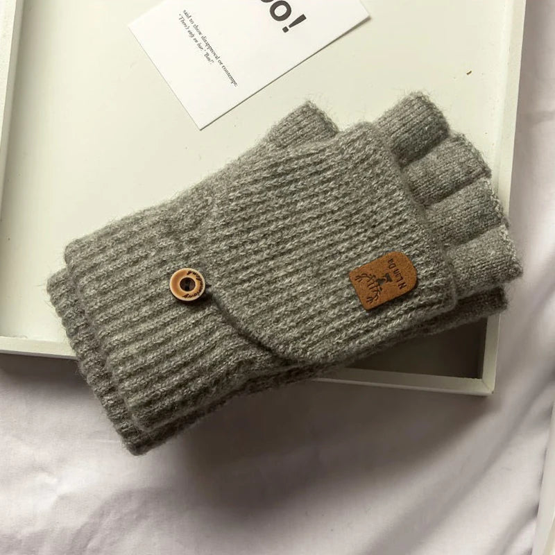 Knit Fingerless Touchscreen Gloves, Unisex