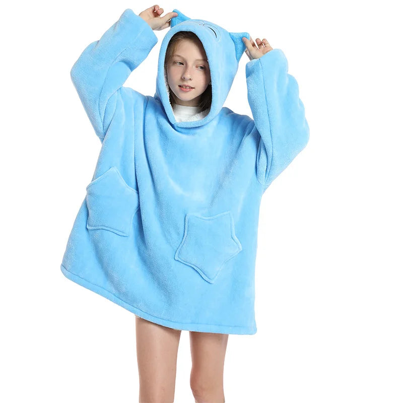 Kids Oversized Hoodie Blanket - Animal Wearable Blanket with Sleeves - photo 10