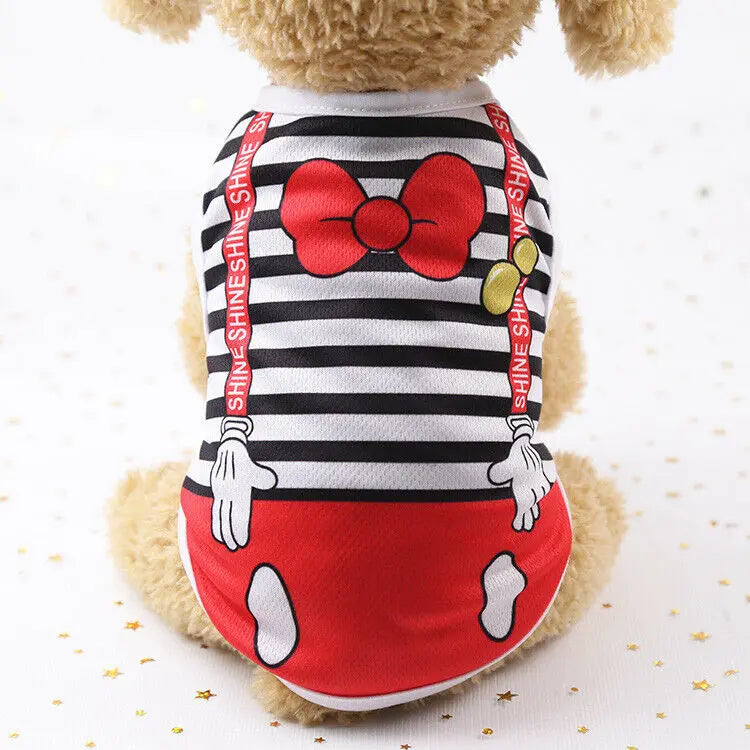 Dog & Cat Cotton Clothes — Cartoon Print Vest for Puppies & Kittens