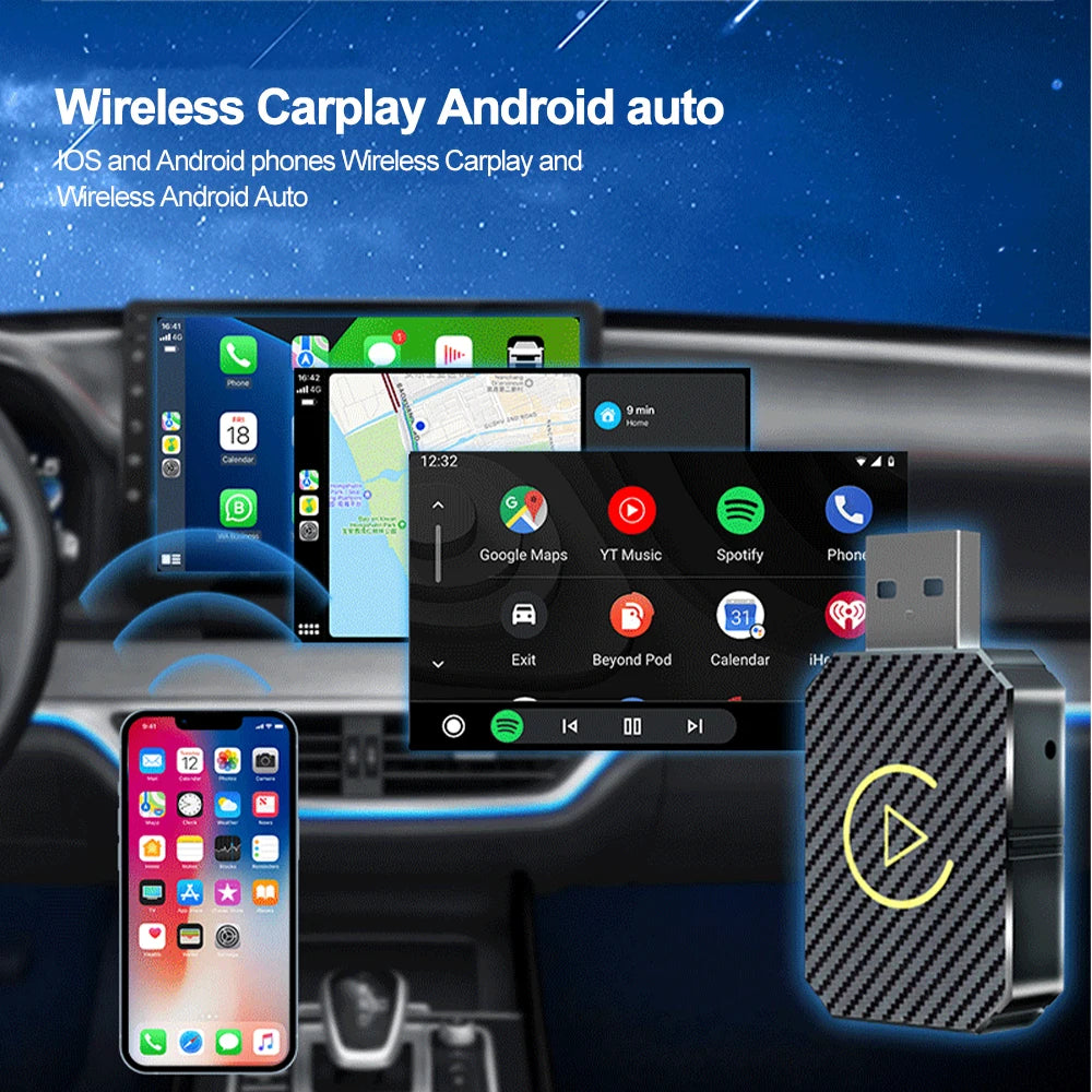 2-in-1 Wireless CarPlay & Android Auto Adapter