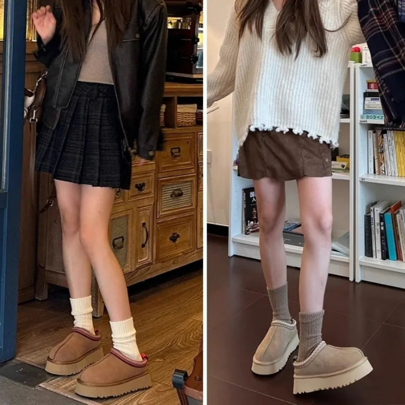 Women's Plush Lined Slip-On Snow Boots - Mid-Calf Winter Boots - photo 3