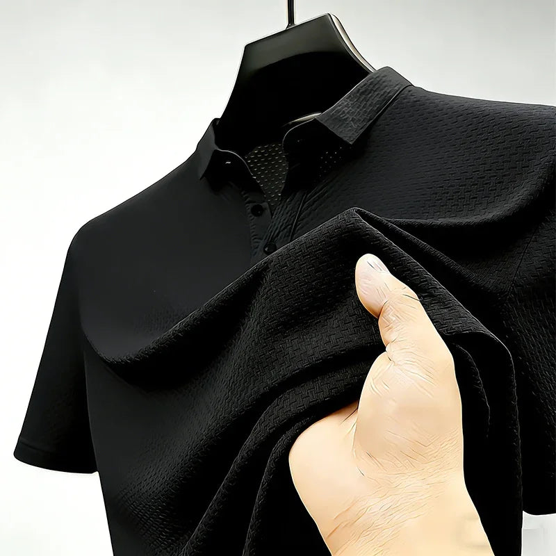 Men's Waffle-Knit Polo - Lightweight Breathable, Summer Base Layer