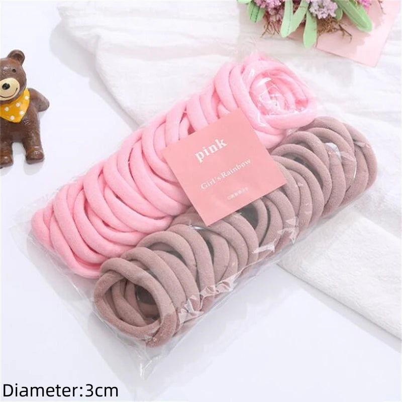 50pcs Black Elastic Hair Band Leagues Ties Colets Scrunchies Springs Gum Accessory For Girl Women No Damage Pigtails Holder Set