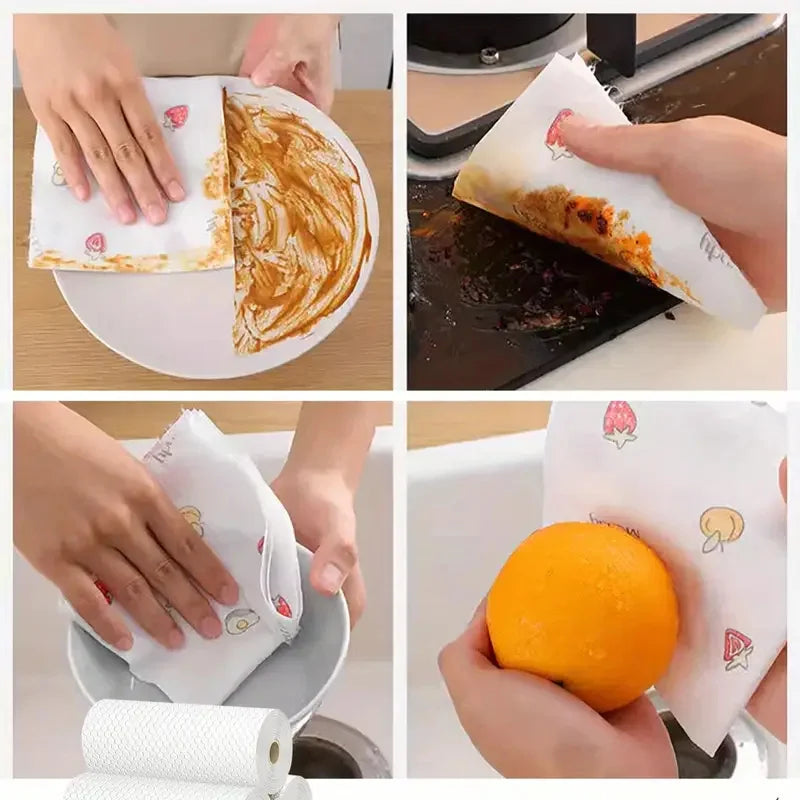 Disposable Kitchen Cleaning Cloth Roll - Wet or Dry Dish Wipes - photo 5