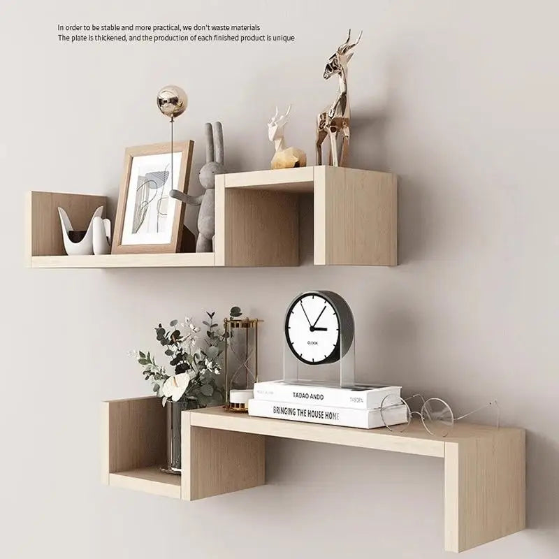 Wall-mounted Shelves For Living Room And Bedroom, Featuring Simple, Freely Combinable, And Creative Grid Designs