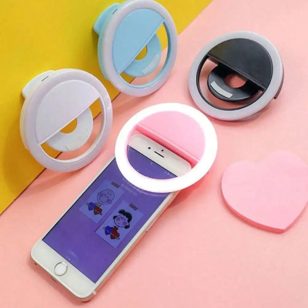 Teckwe Selfie Ring Light – Rechargeable Clip-On Fill Light with 4 Brightness Levels for Smartphone Photography