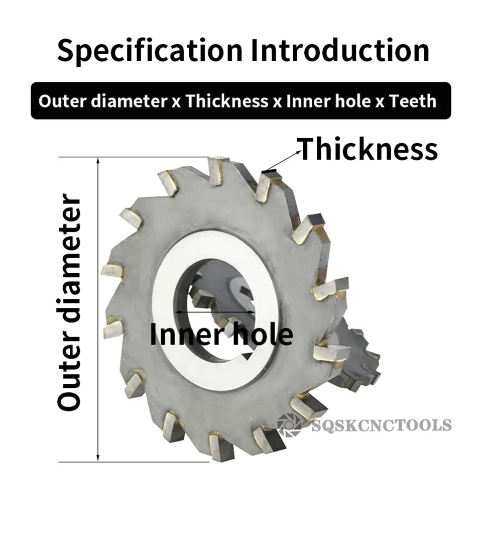Three-Side Indexable Disc Milling Cutter — Tungsten Steel CNC Tool