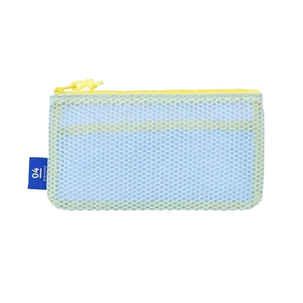 Stylish Lightweight Mesh Cosmetic Bag Portable Square Makeup Storage Bag Zipper Multi-purpose Sundries Organizer Toiletry Pouch