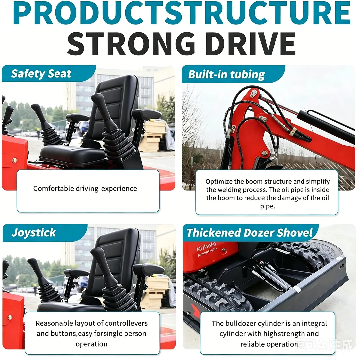 MACHPRO Mini Excavator with Kubota Engine, Equipped with Hydraulic Thumb Clamp & Multiple Attachments Free Shipping