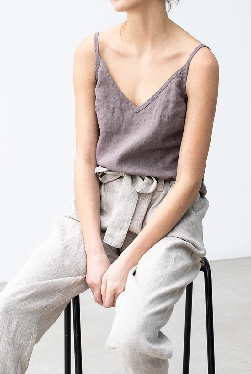 Vintage Cotton Linen Women's Summer Tank Top Sleeveless Harajuku Basic Cuasal Female Top For Girls Camisole Women Clothing