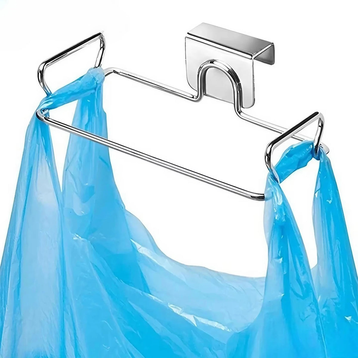 Over-Cabinet Door Trash Bag Holder - Stainless Hanging Rack