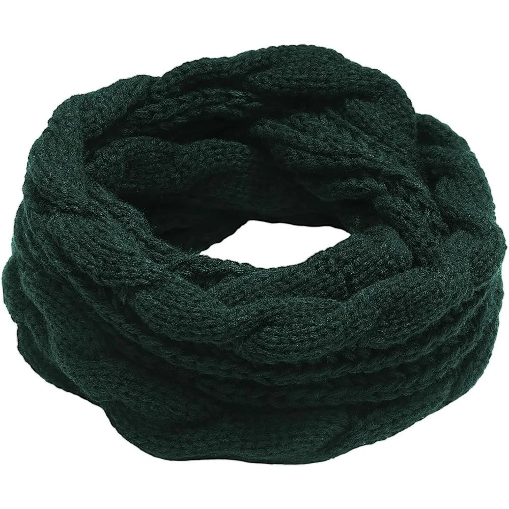 Women's Color Block Knit Loop Scarf - Circle Infinity Winter Scarf - photo 2