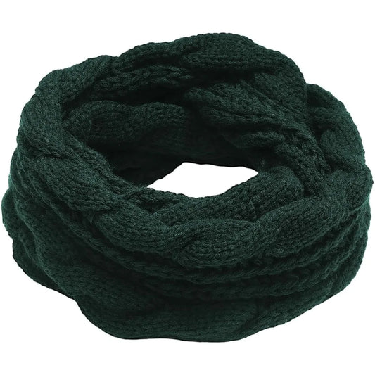 Women's Color Block Knit Loop Scarf - Circle Infinity Winter Scarf - photo 2