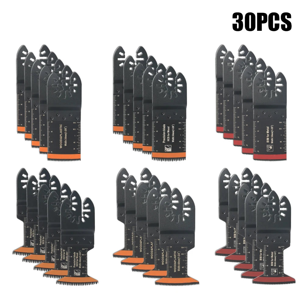 Japanese Tooth Carbide Oscillating Saw Blade Kit 10-39Pcs Arc Edge Oscillating Multitool Blades Precise Cut for Wood PVC Iron