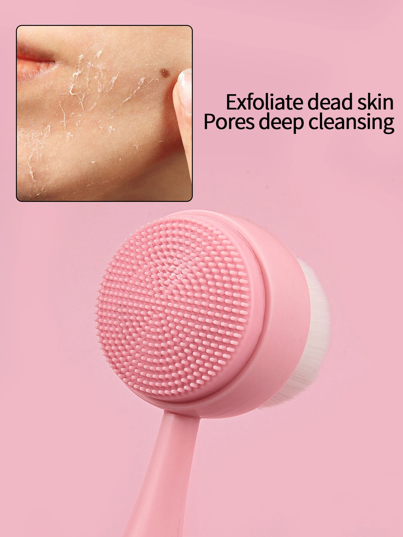 1PC Silicone Facial Cleansing Brush, Handheld Manual Cleansing Brush, Makeup Removal Cleansing Tool