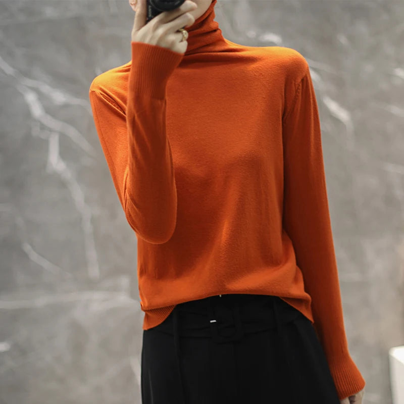 Women's Slim Fit Turtleneck Sweater - Long Sleeve Knit Pullover - photo 7