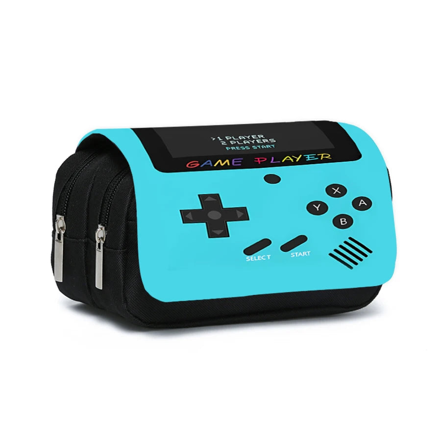 Games Console Double Layered Flip Pen Case For Boy/Girls Best Gifts 2D Cartoon Teenagers Pen Bag School Supplies For Children