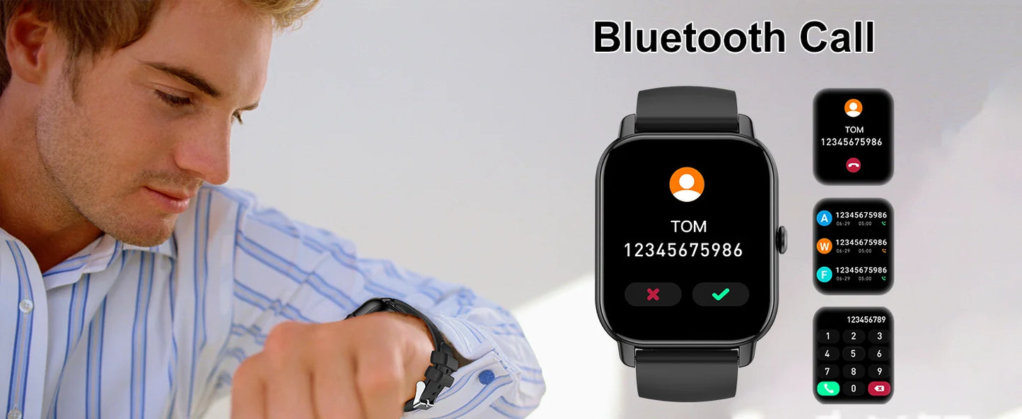 Jxrev 1.85" Ultra Thin Smartwatch with Bluetooth Calling & GPS – IP68 Waterproof | 110+ Sport Modes, Heart Rate, Sleep & Calorie Tracker for Android & iOS