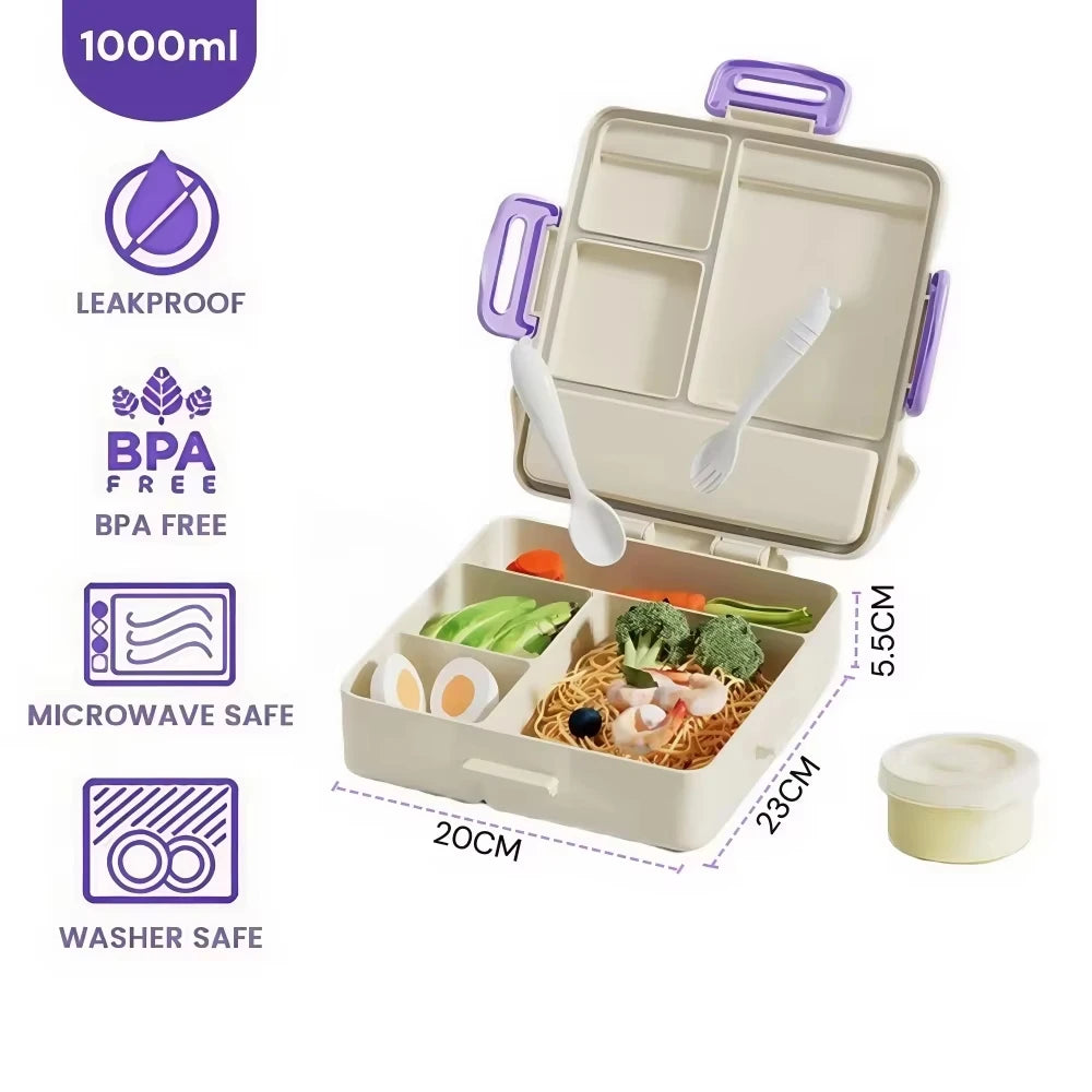 Kids Bento Box with Insulated Food Jar - 4 Compartment Lunch Set - photo 2