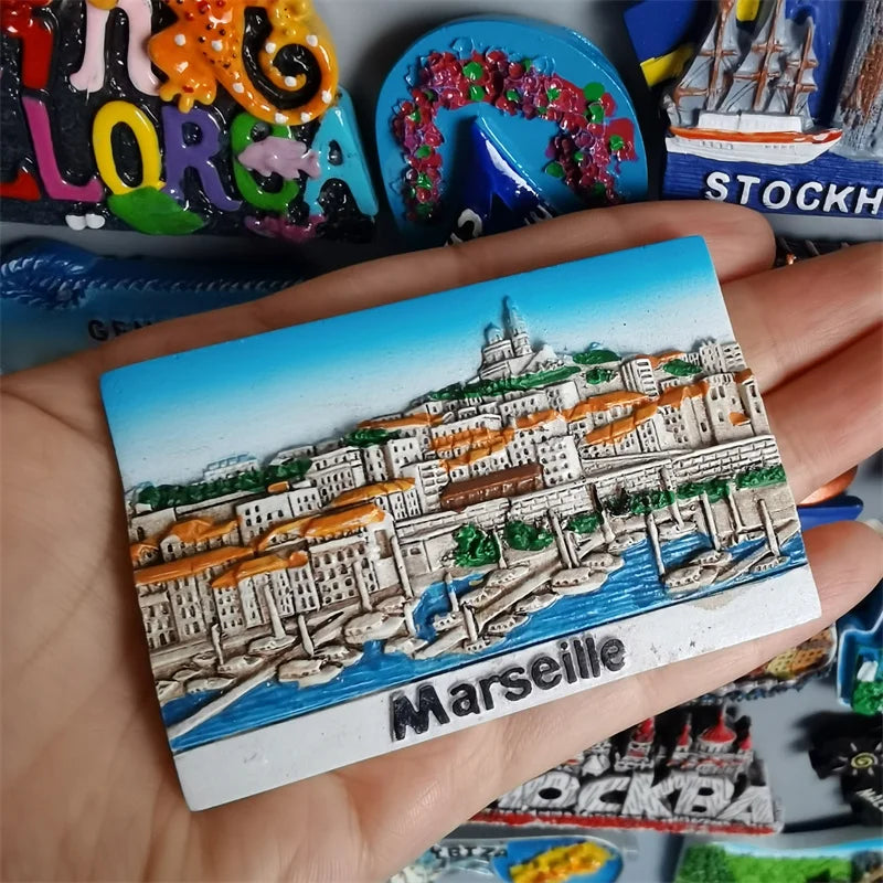 France  Paris Fridge Magnet Souvenir Carcassonne Cannes Imanes Para Riviera Arch of Triumph NICE Magnetic Stickers Home Decor