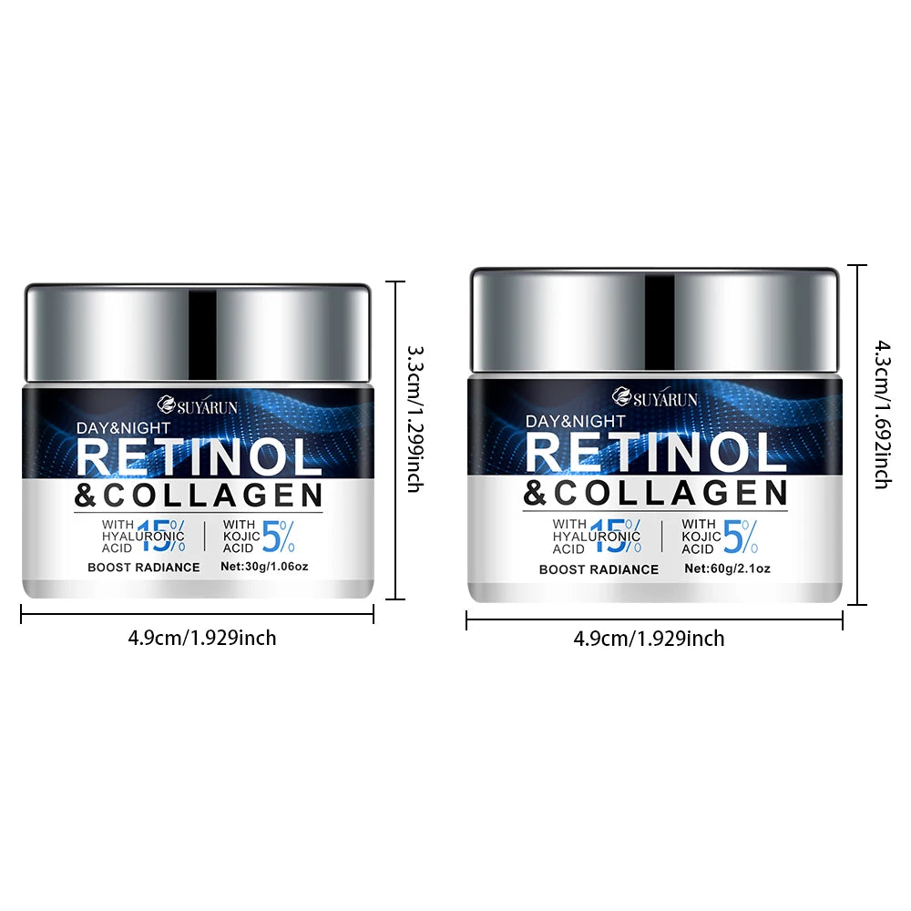 15% hyaluronic acid and 5% kojic acid moisturizer, rich in glycerin and retinol, tender, brighten, firm and improve rough skin